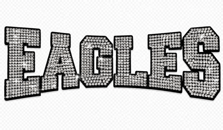 Eagles Mascot Rhinestone Transfer Iron On