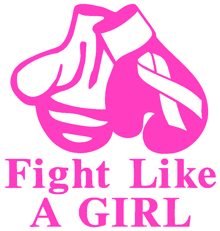 Fight like a girl Gloves Awareness - Vinyl Transfer (FUSHIA)