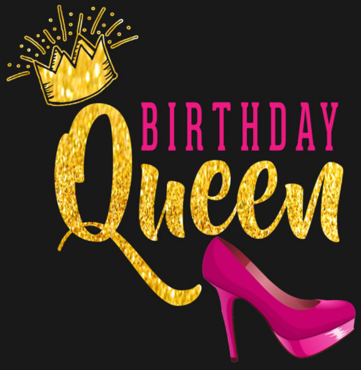 Birthday Queen Crown Heel  full color DTF transfer
