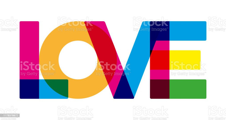 (2 Qty) (10" wide) LOVE - full color DTF transfer
