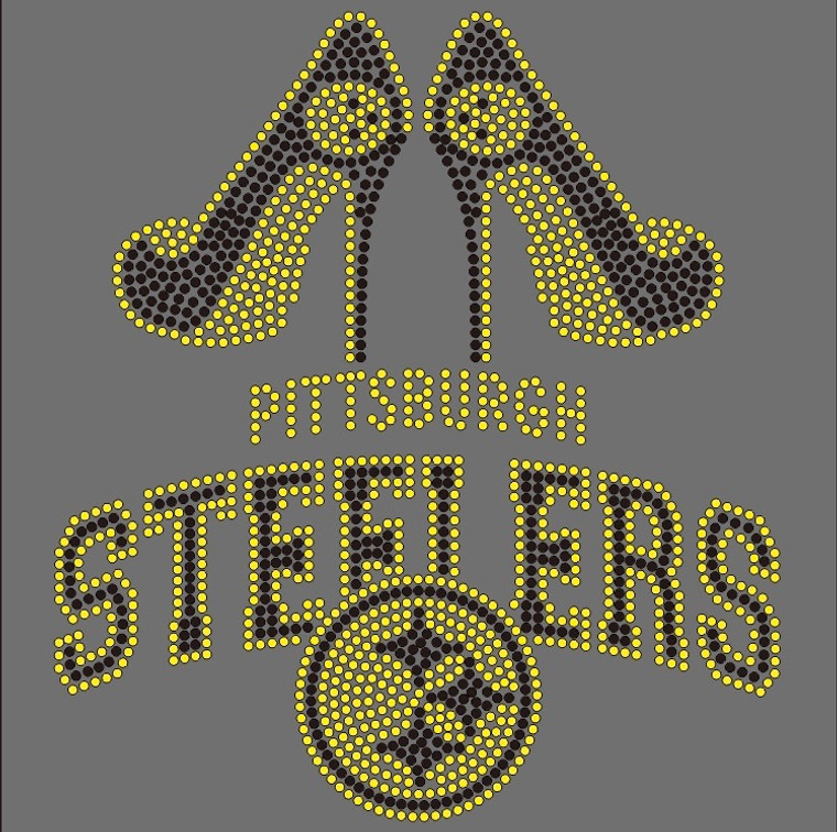 Pittsburgh Steelers dual heels Custom Rhinestone Transfer