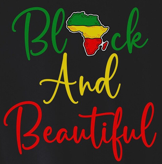 Black and Beautiful full color DTF transfer