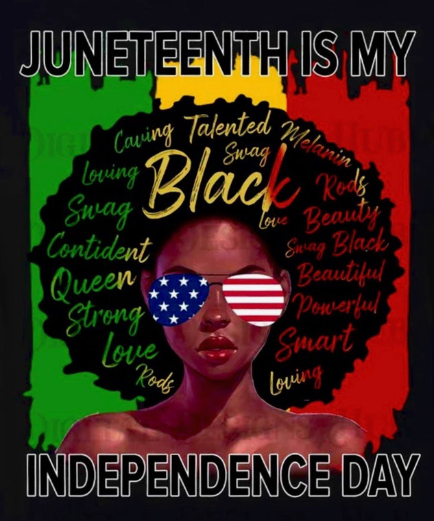 (6 Qty) Juneteenth is my Independence day Afro Girl - DTF transfer