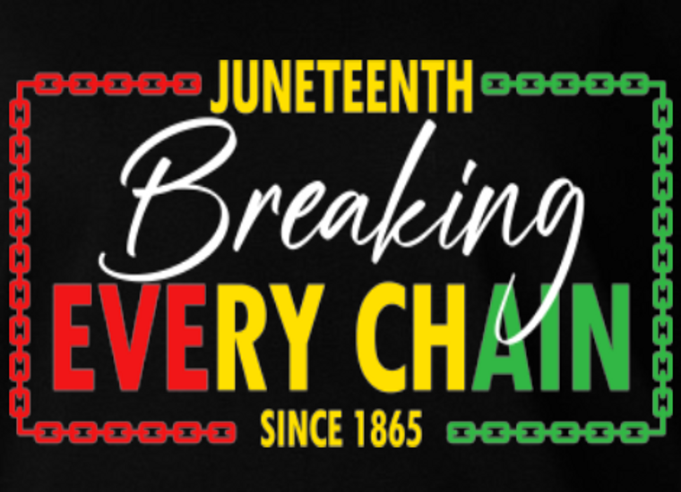 (6 Qty) Juneteenth Breaking Every Chain since 1865- DTF transfer