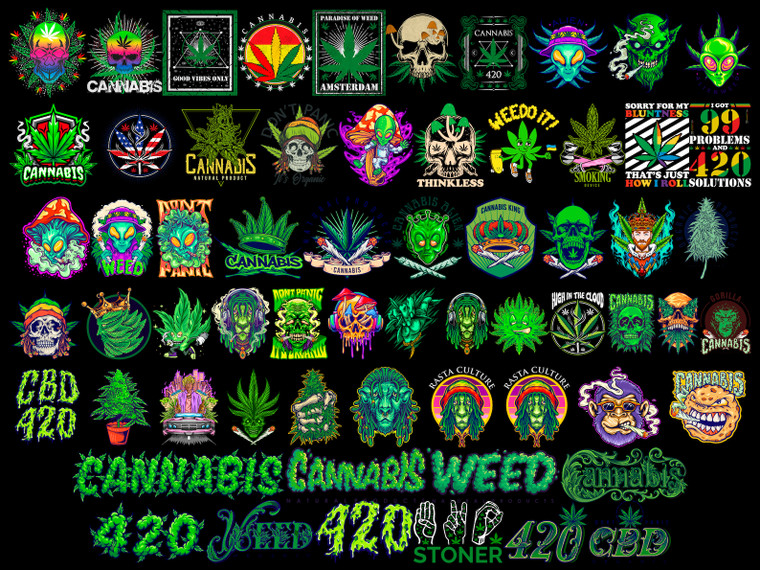 (6 QTY) ANY DESIGN CANNABIS WEED catalog bundle - DTF transfer