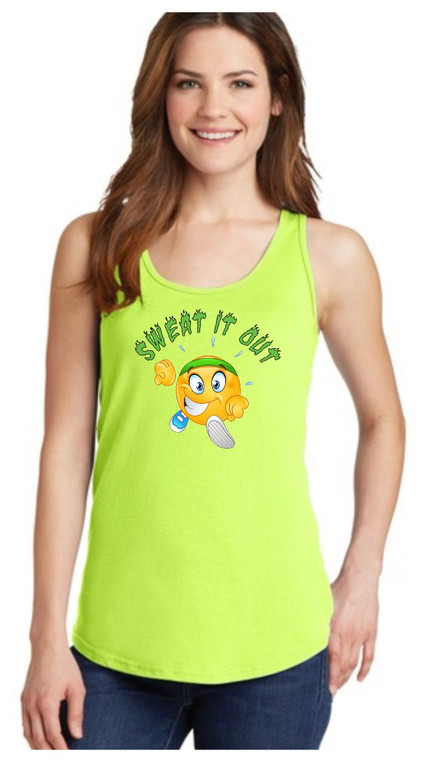 Sweat it out Emoji cartoon character  DTF transfer