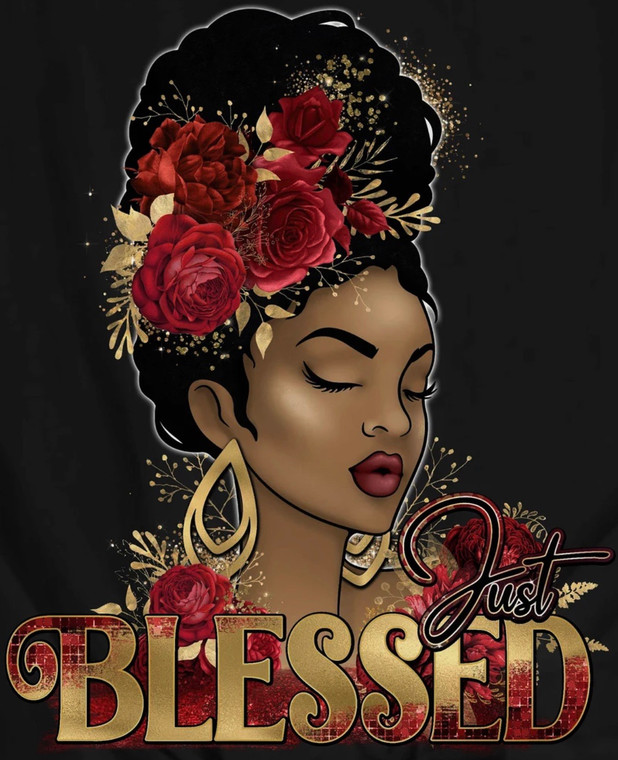 (6 Qty)  Blessed Red Flower Girl - DTF transfer