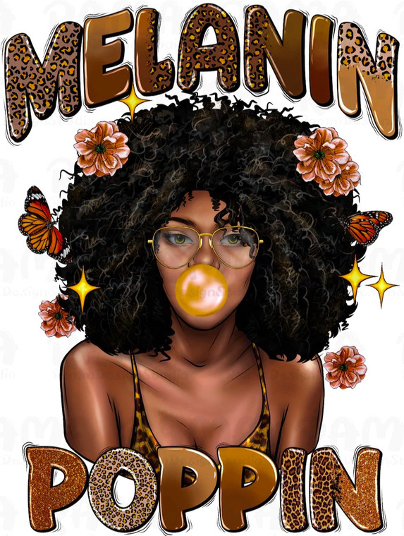 MELANIN POPPIN Afro Girl - DTF transfer