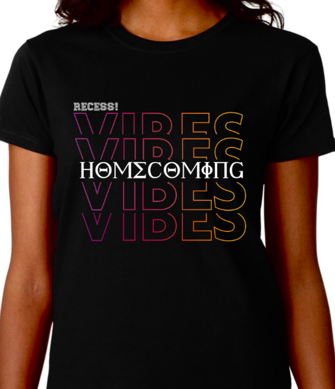 VIBES (4 lines) HOMECOMING - custom DTF transfer