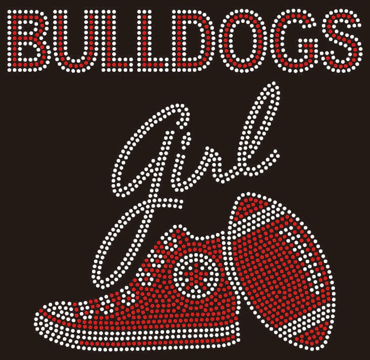 BULLDOGS Tennis Shoe football - custom rhinestone transfer