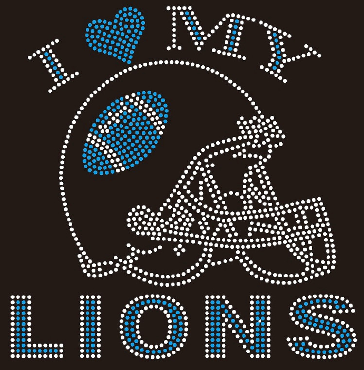 I love my Lions Helmet football - custom rhinestone transfer