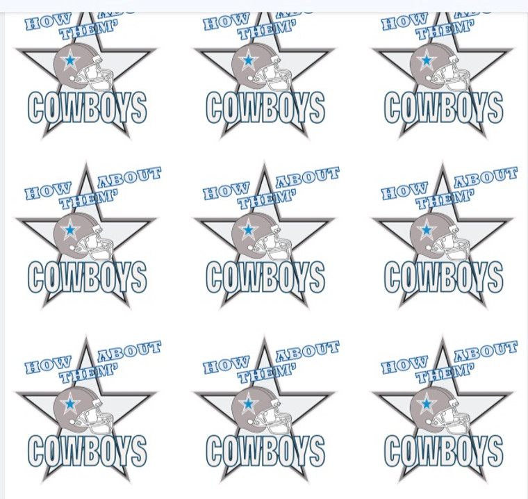 (size 3.4x3.4") COWBOYS - How about them helmet with star - custom sports DTF transfer