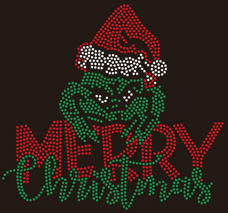 Merry Christmas Grinch - custom Rhinestone Transfer