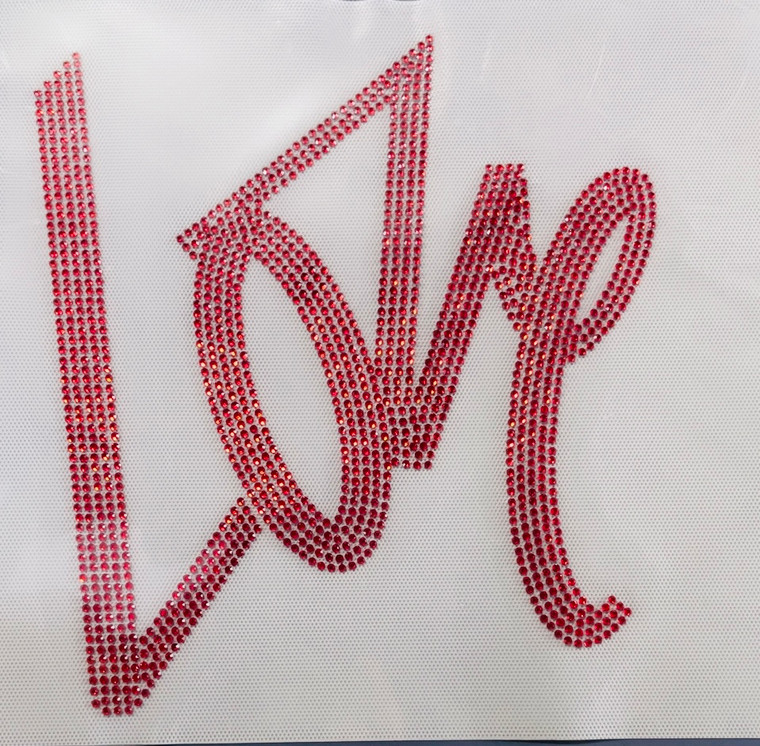  Love (New Red) Rhinestone Transfer