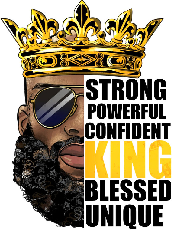 (10 Qty) (4" size) Black man, STRONG POWERFUL CONFIDENT KING- custom UV DECAL Sticker