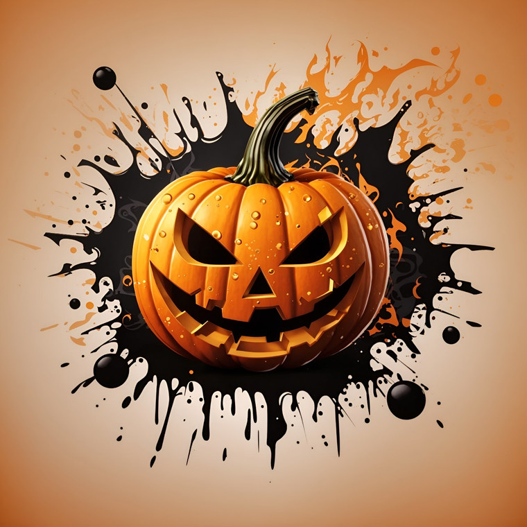 (Digital Download) Halloween Pumpkin Clipart that smiles in flames 300DPI transfer, SVG, PNG, JPG, AI, EPS, PLT