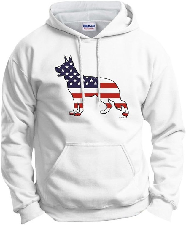 Patriotic Dog Gift German Shepherd American Flag Hoodie Sweatshirt