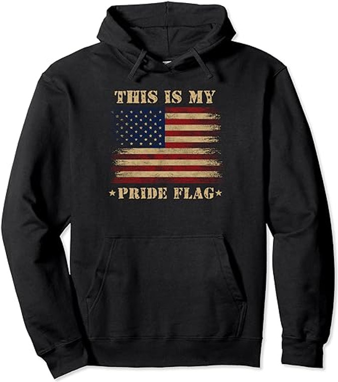 This Is My Pride Flag Shirt Retro American USA 4th of July Pullover Hoodie Sweatshirt