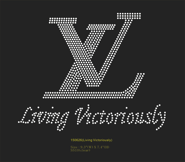 (Digital Download) Living Victoriously LV - Rhinestone transfer, SVG, PNG, PDF, DXF, EPS