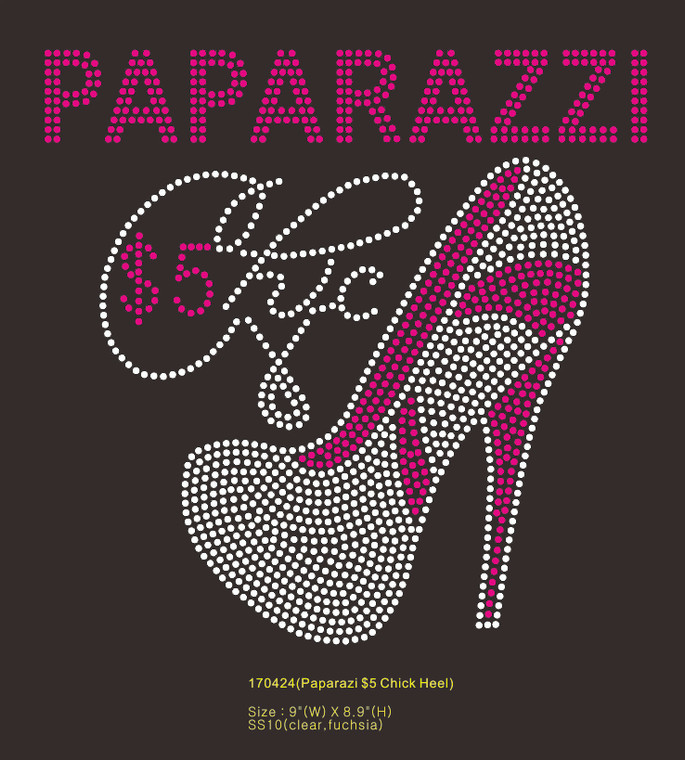 (Digital Download) Paparazi $5 Chick - Rhinestone transfer, SVG, PNG, PDF, DXF, EPS