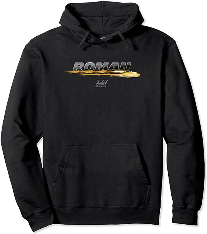 Fast X Roman Gold Speed Race Car Gradient Logo Pullover Hoodie