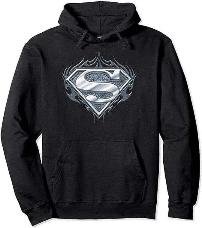 Superman Biker Metal Black Pullover Hooded Sweatshirt