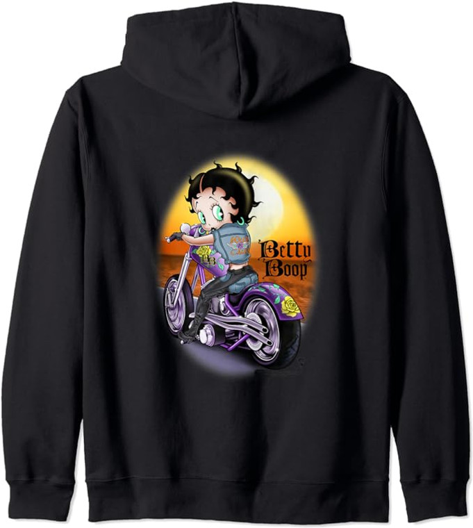 Betty Boop Wild Biker Unisex Youth Pull-Over Hoodie for Boys and Girls