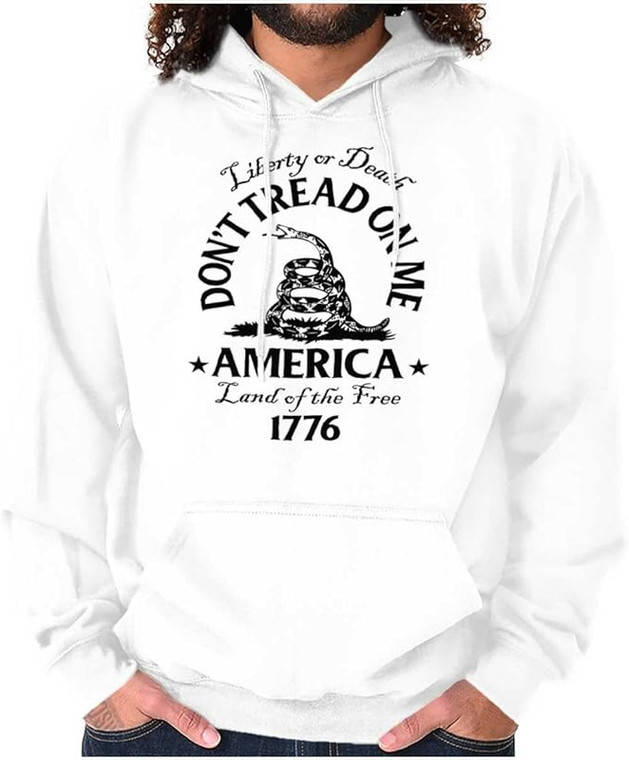 White Liberty or Death Dont Tread On Me Hoodie Sweatshirt Women Men