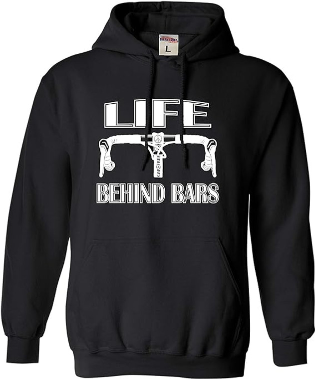 Go All Out Life Behind Bars Funny Bike Bicycle Hoodie for Men and Women Black Sweatshirt