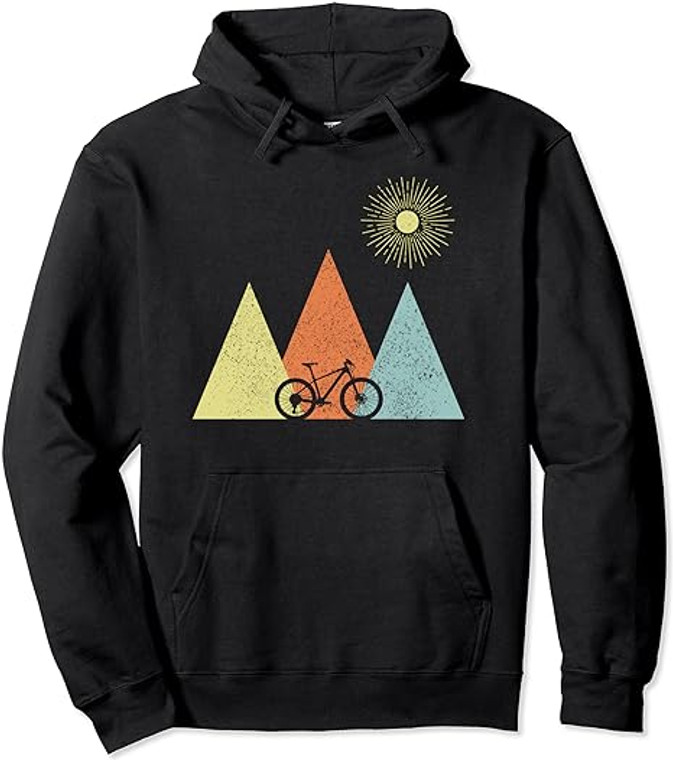 Mountain Bike Vintage Cycling MTB Downhill Biking Biker Gift Pullover Hoodie