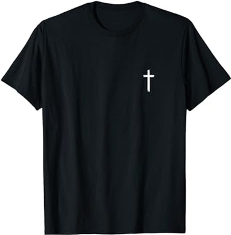 Small Cross Subtle Christian Minimalist Religious Faith T-Shirt
