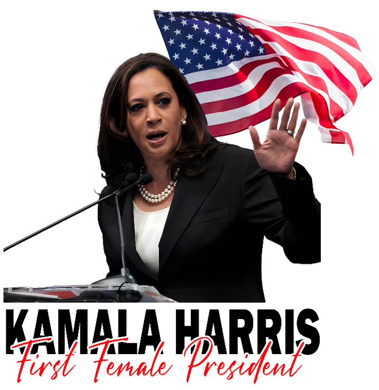 (2 qty) KAMALA HARRIS First Female President - custmo DTF transfer