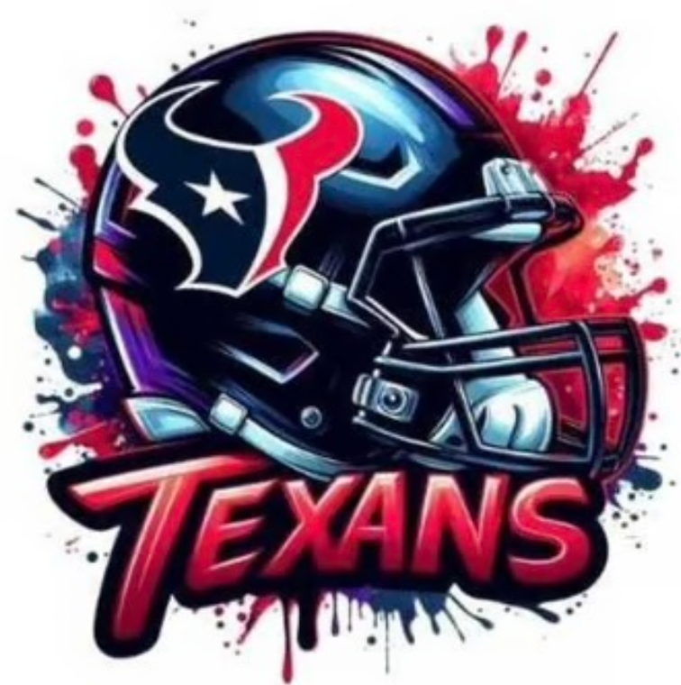 (2 qty) TEXANS Helmet Football - custom sports DTF transfer