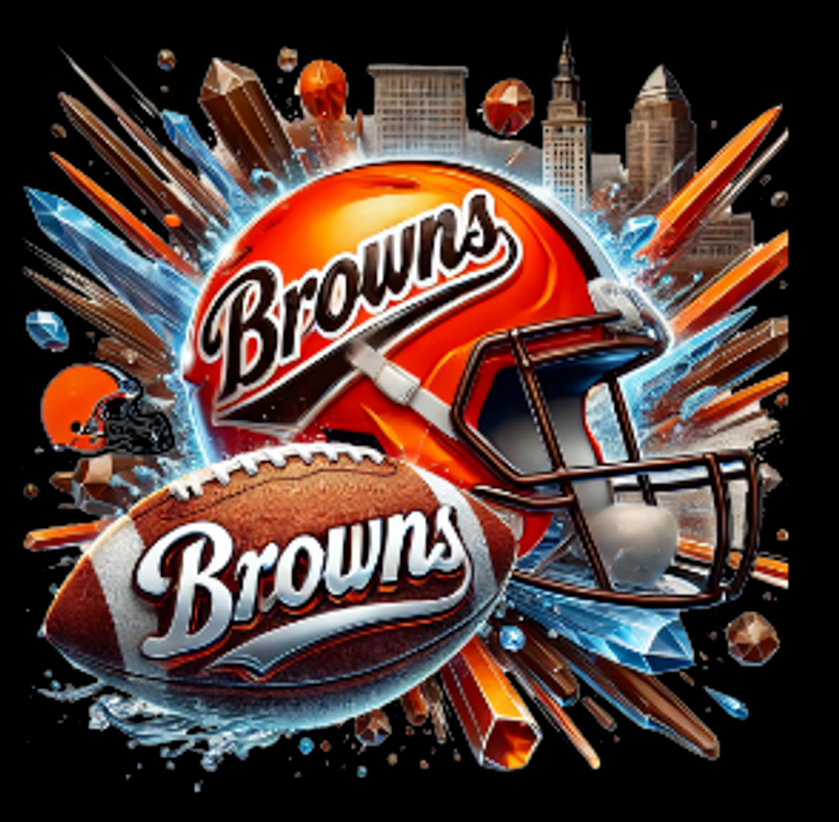 (2 Qty) BROWNS Helmet Football Explode - custom sports DTF transfer