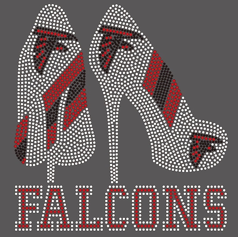 Falcons Large Dual Heel Football Rhinestone Transfer