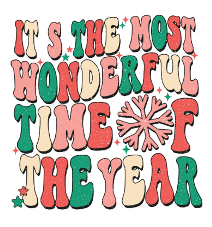 (2 Qty) t's the most wonderful time of the year - Christmas DTF transfer