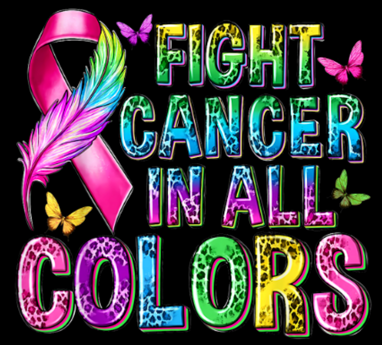 Fight Cancer in all colors Leopard Ribbons Awareness - custom DTF transfer