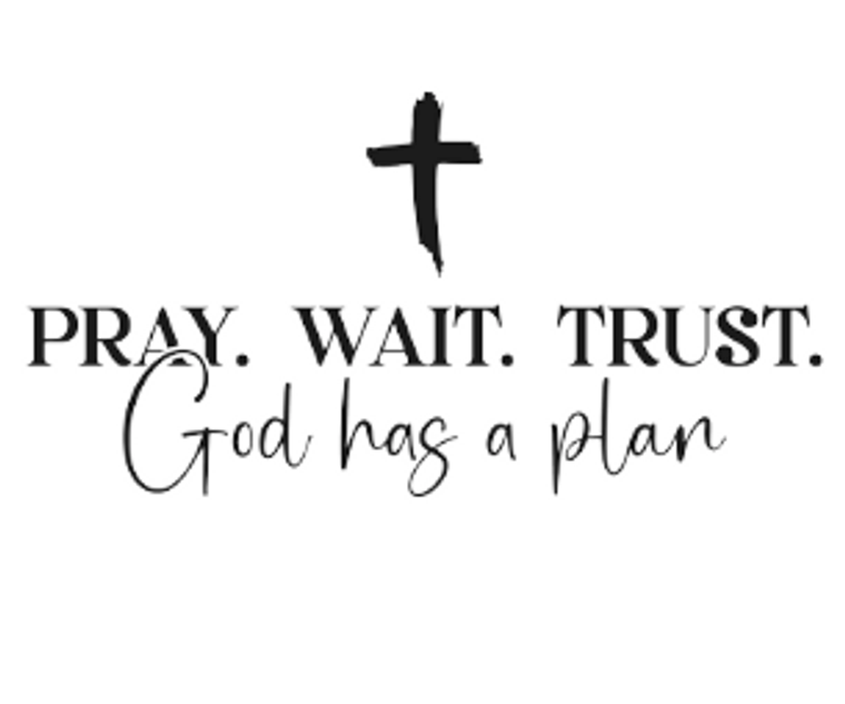 Pray Wait Trust, God has a plan - custom DTF transfer