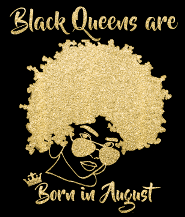(2 qty) (Golden) Black Queens are born in August DTF transfer (2 qty) (Golden) Black Queens are born in August DTF transfer