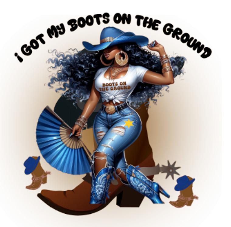 (2 Qty) I got my Boots on the Ground Blue Fan - custom DTF transfer