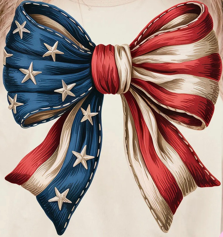 (2 Qty) USA Ribbon 4th of July 4th - DTF transfer