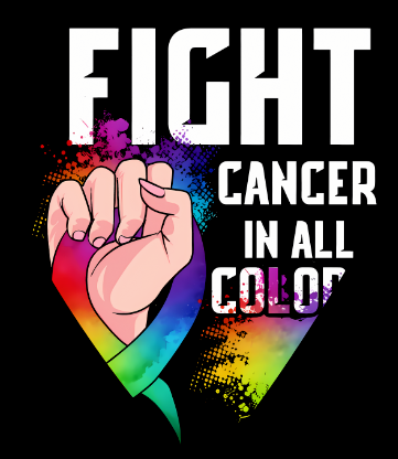 (2 Qty) Fight Cancer in all colors Hand Fist Ribbons Awareness - DTF transfer