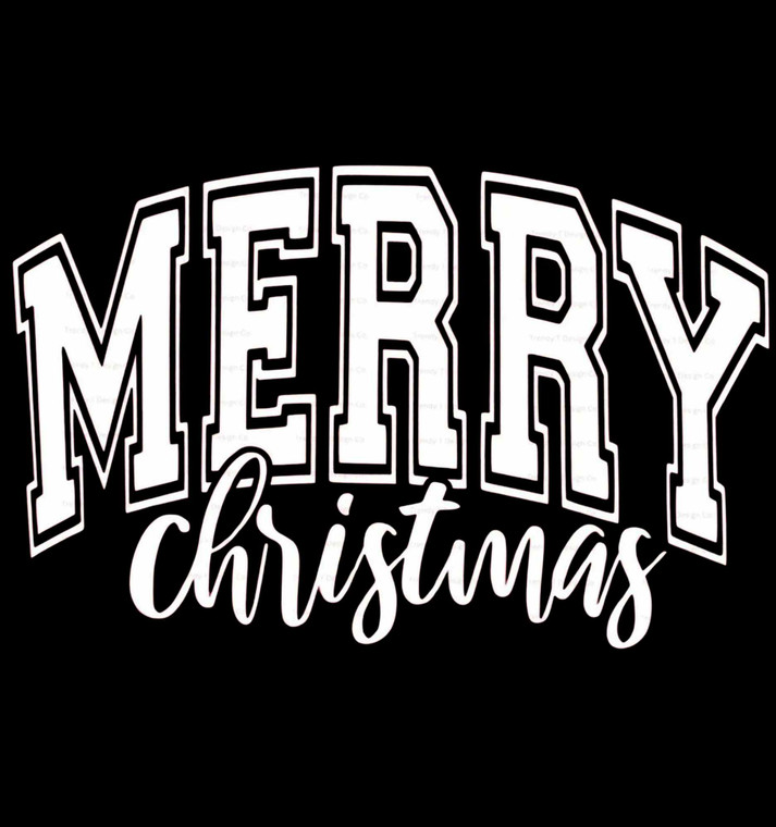 (2 Qty) White Merry Christmas  DTF transfer