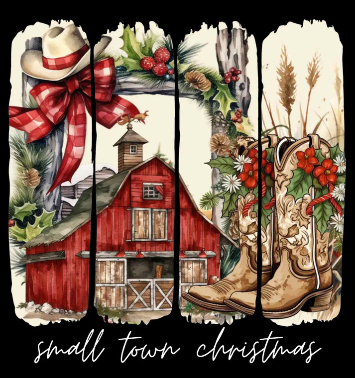 (2 Qty) Small Town Christmas DTF transfer
