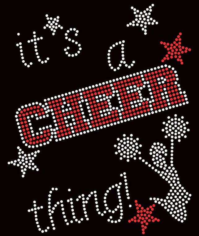 It's a Cheer Thing RED Rhinestone Transfer Iron on