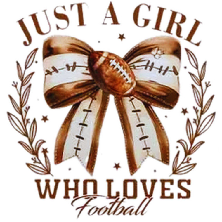 (2 Qty) Just A Girl Who Love Football DTF transfer (2 Qty) Just A Girl Who Love Football DTF transfer