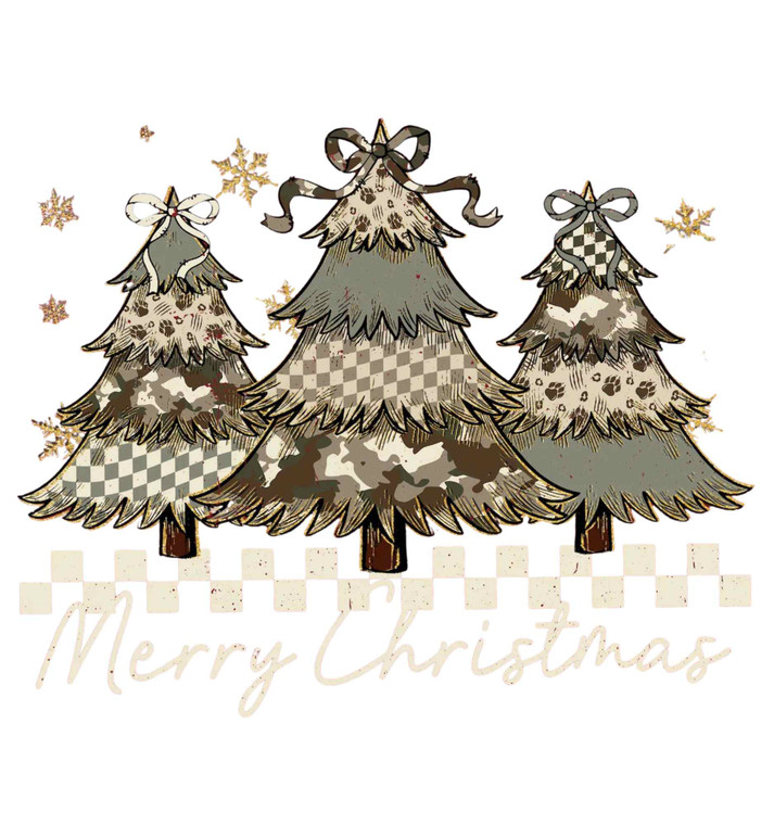 (2 Qty) Gold Snow Flakes Merry Christmas DTF transfer (2 Qty) Gold Snow Flakes Merry Christmas DTF transfer