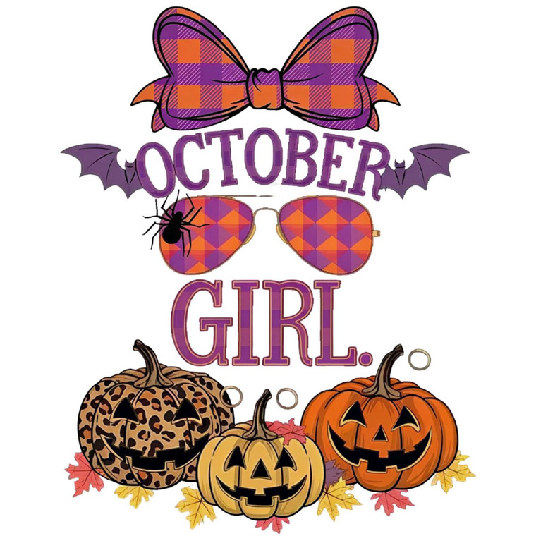 October Girl Haloween - custom DTF transfer