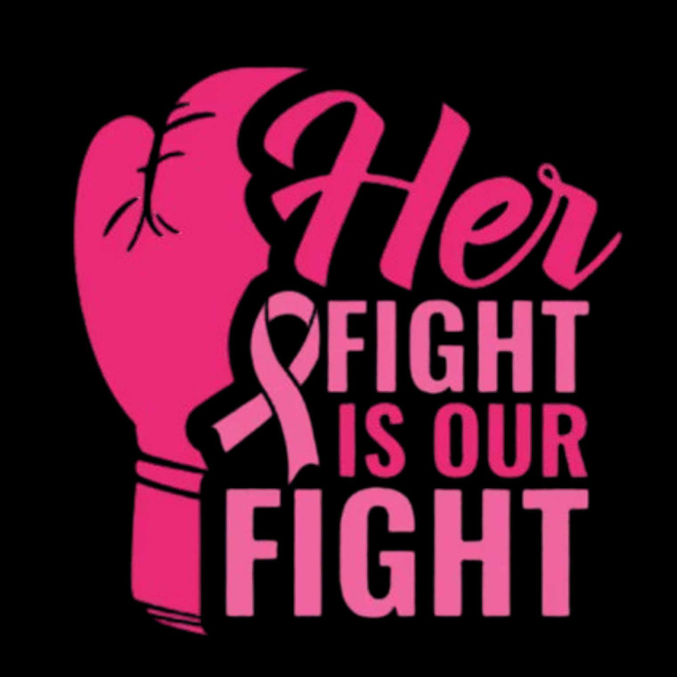 (2 Qty) Her Fight Is Our Fight Cancer Awareness - Custom DTF transfer