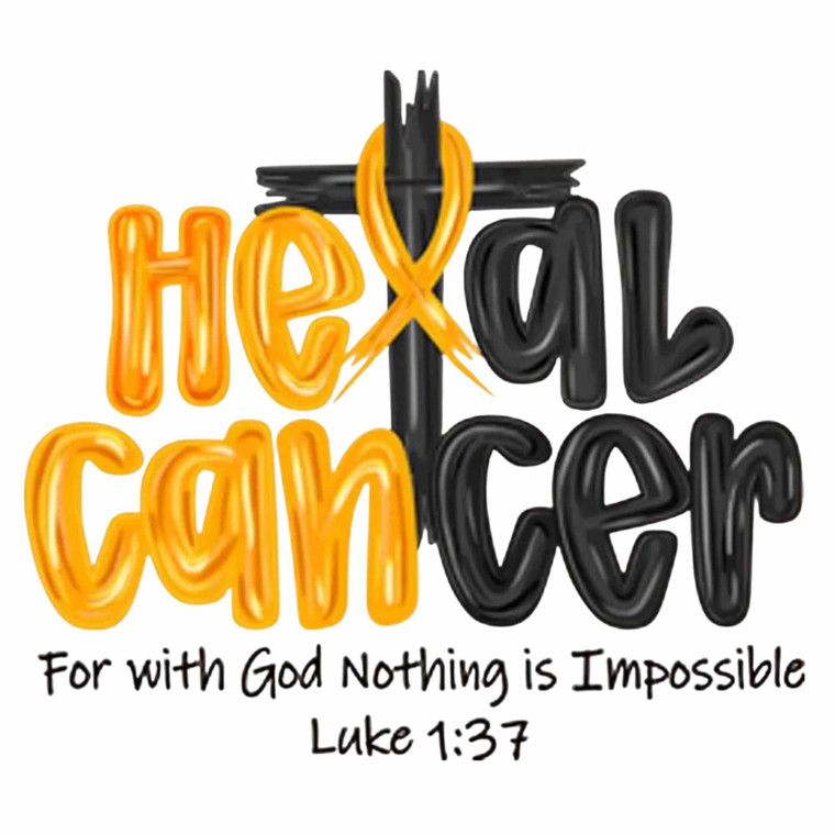(2 Qty) Golden Heal Cancer For With Nothing Is Impossible Luke 1:37 - DTF transfer
